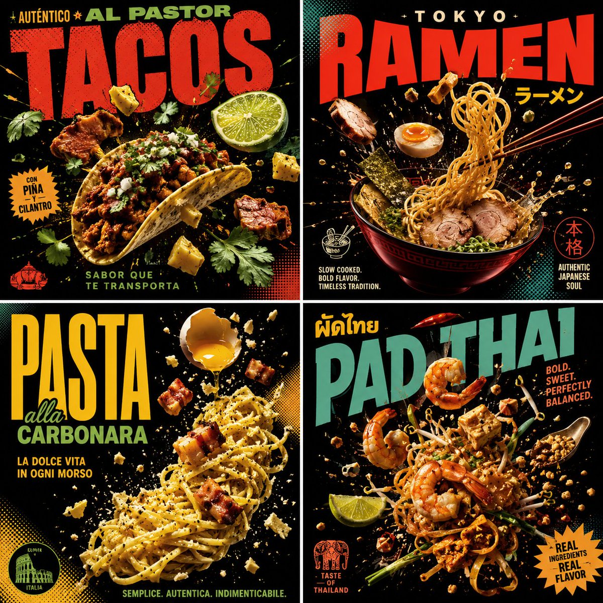 Cultural Feast: A Pop Art Celebration of Global Cuisine