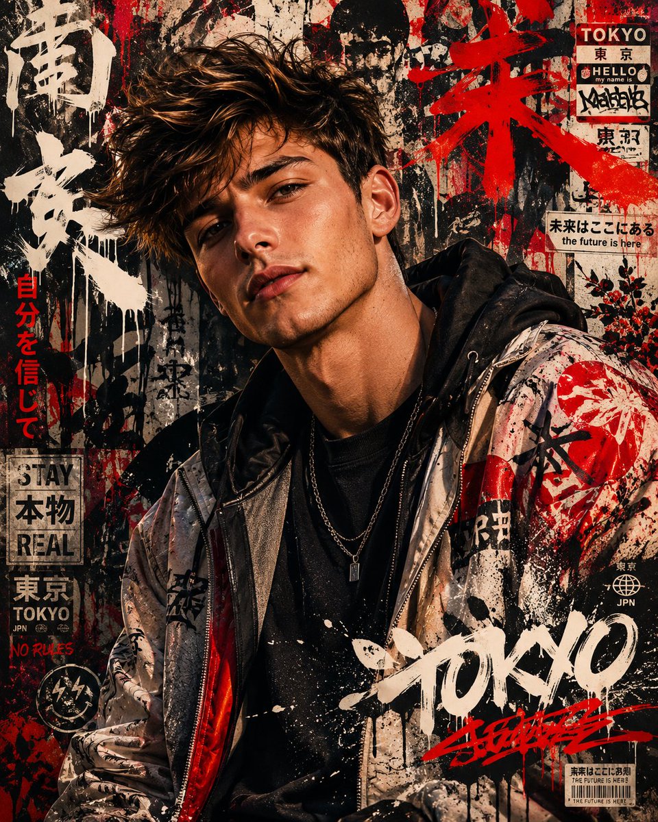 Urban Elegance: Japanese Graffiti Fusion