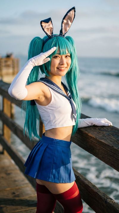 Golden Hour Cosplay by the Ocean