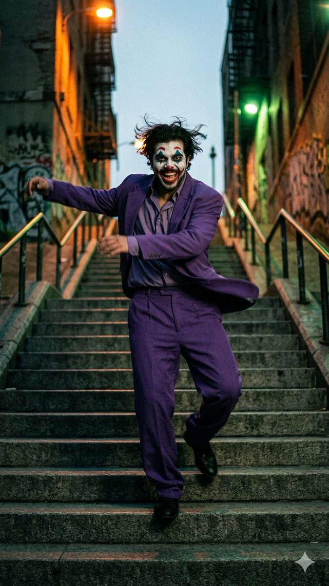 Urban Ballet: A Dancer’s Chaotic Expression on Twilight Stairs