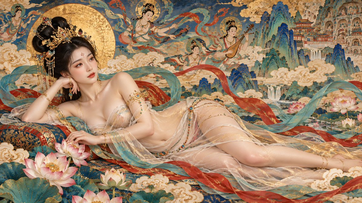 Dunhuang Flying Apsara Meets Venus in Museum-Quality Art