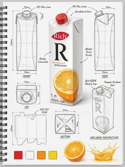 Ultra-Detailed 3D Packaging Design with Technical Annotations