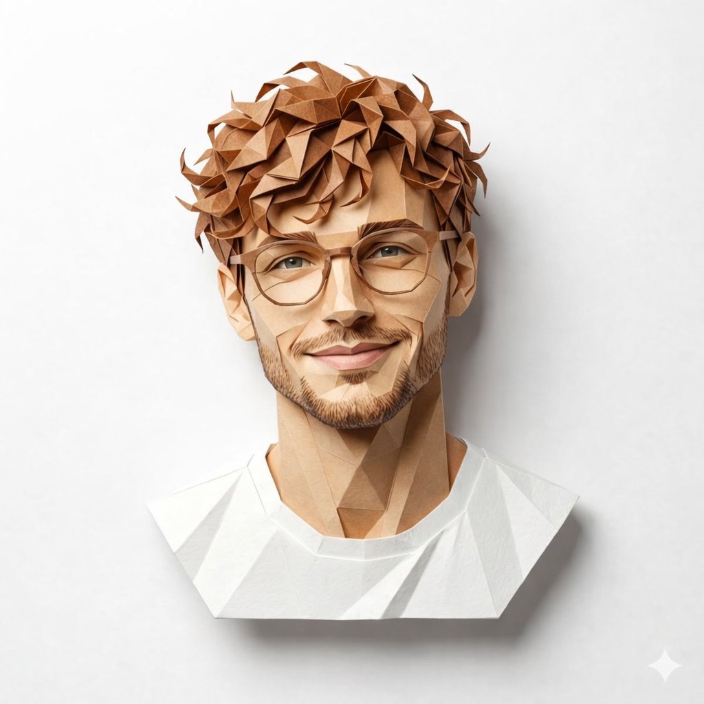 Geometric Elegance: A Papercraft Portrait