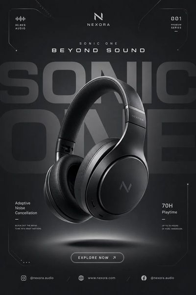 A floating premium wireless earbud case with sleek metallic finish