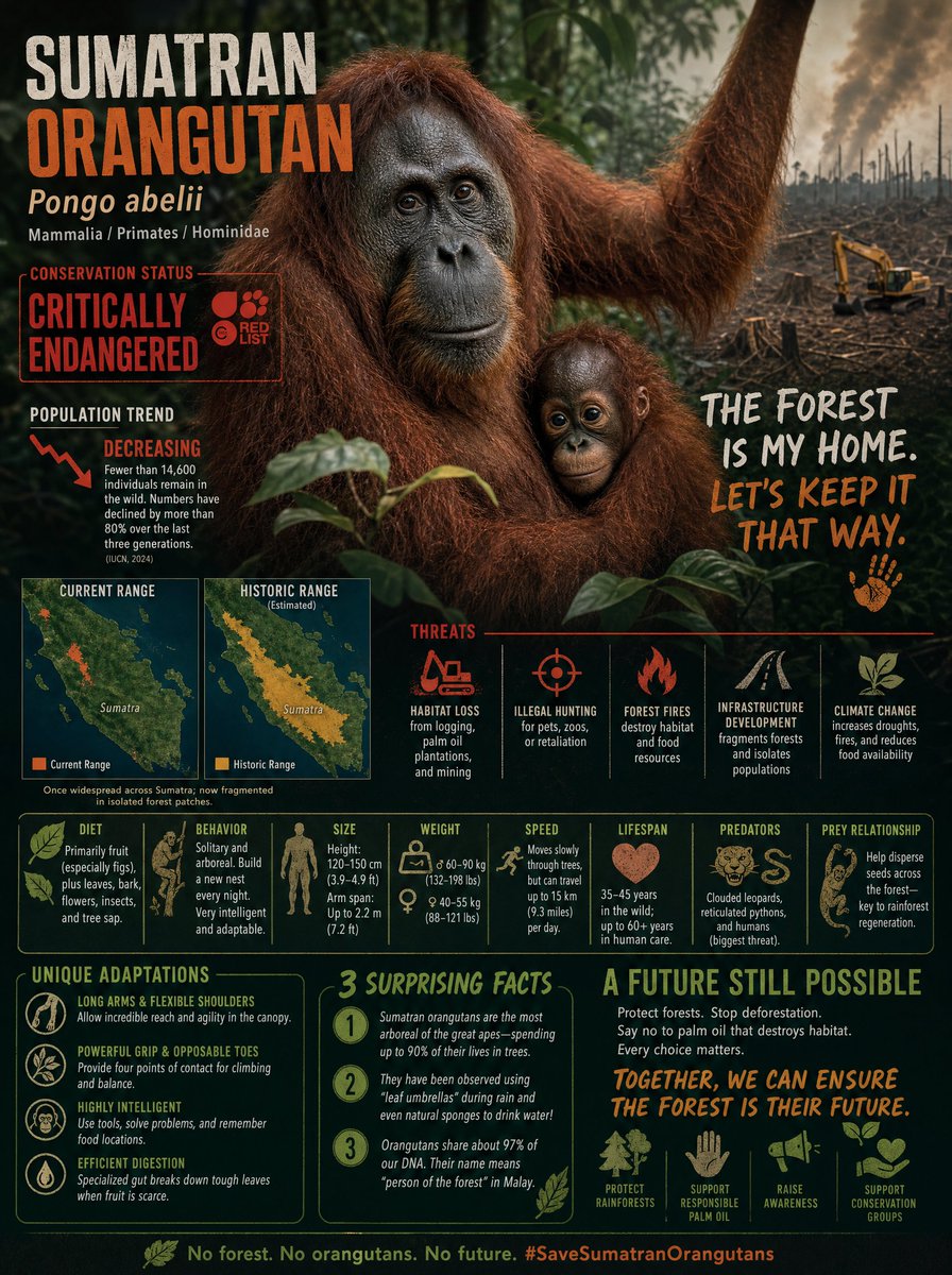 Sumatran orangutan clings to survival in vanishing lowland rainforest