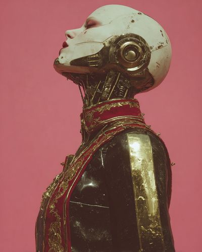 Dystopian Elegance: The Humanoid in Tech and Opulence