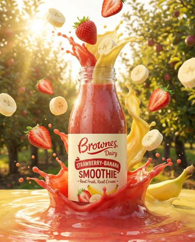 Splash of Flavor: Premium Fruit Drink Ad