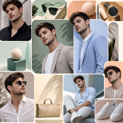 Crafting a Stylish Fashion Statement in a Colorful Grid Layout