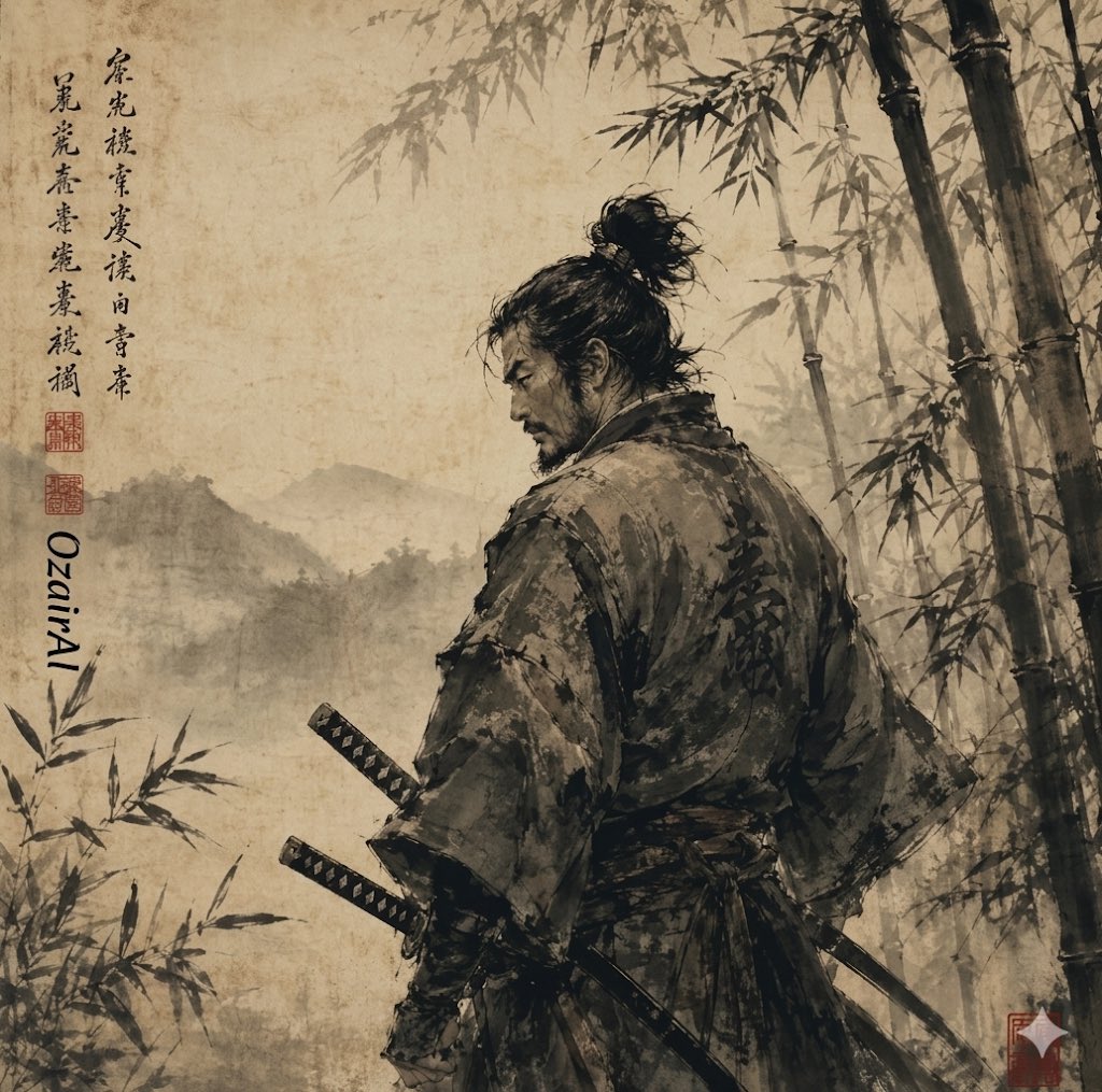 The Silent Guardian: A Samurai in Bamboo Mist