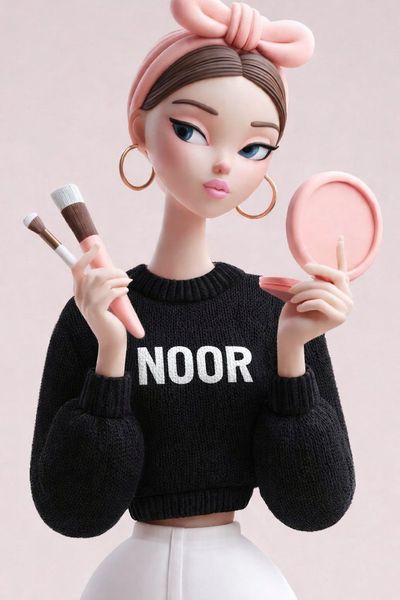 Charming 3D Style: Noor's Playful Portrait