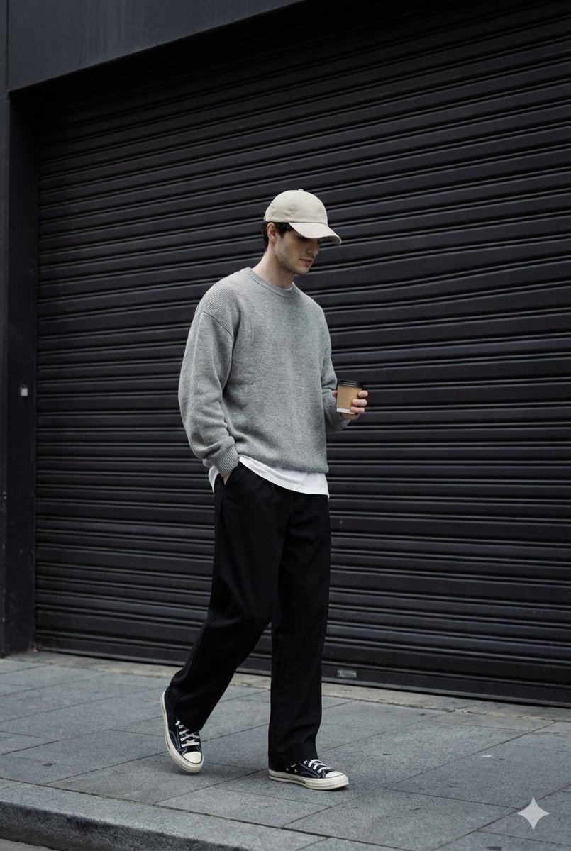 Effortless Street Style: Monochrome Urban Portrait
