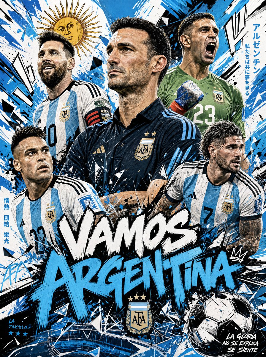 Argentina's Lionel Messi poses confidently in chaotic poster