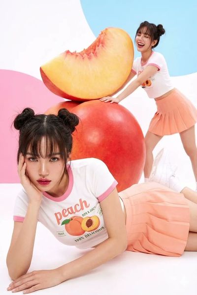 Peachy Playfulness: A Joyful Duo