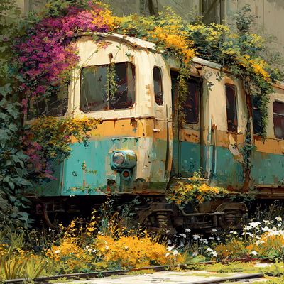 Nature's Embrace: The Forgotten Train