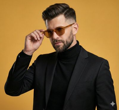 Sleek Confidence: A Fashion Portrait in Amber Tones