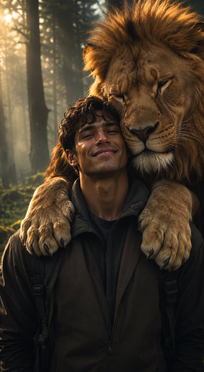 A Bond Beyond Fear: Man and Lion in Nature's Embrace