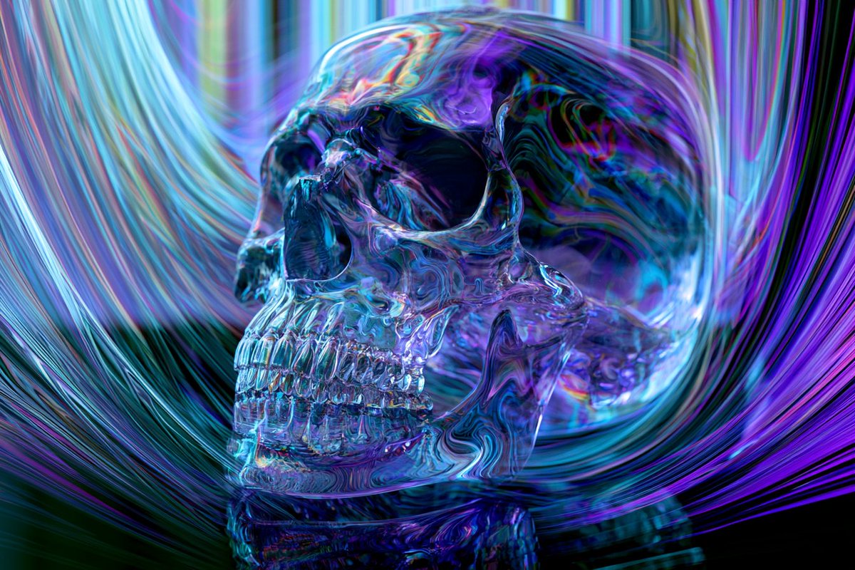A psychedelic dancer swirls in vibrant chromatic aberration hues