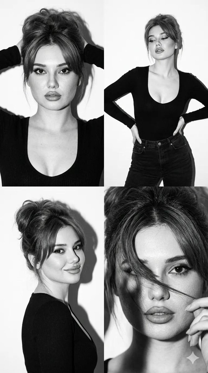 90s Noir Fashion Collage in Sharp Black & White