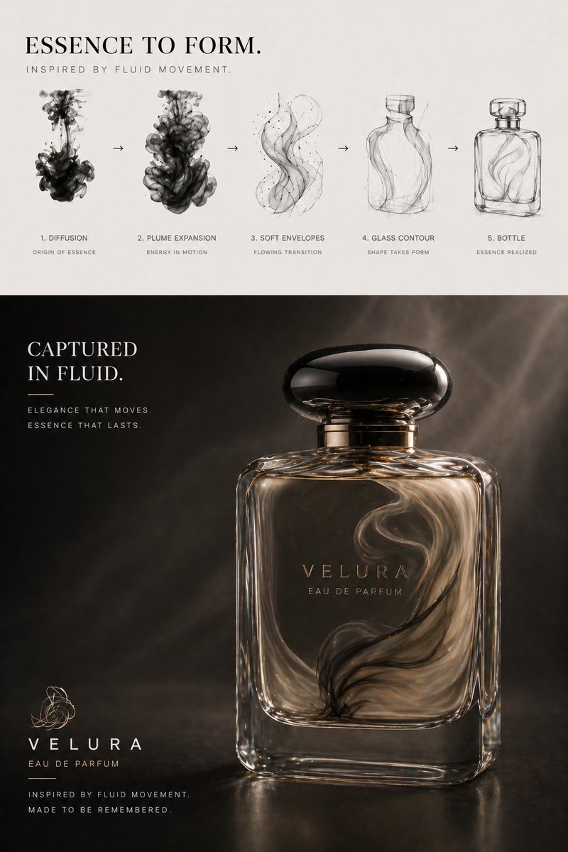 Fluid Evolution of a Luxury Perfume Bottle