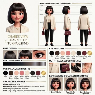 Elegant 3D Character Design: Gemini Nano Banana