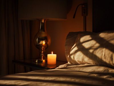 Luxurious Interior Bathed in Warm Light and Dramatic Shadows