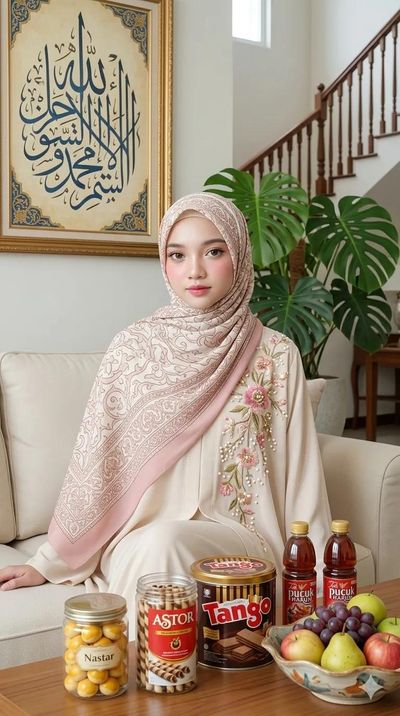 Elegant Turkish Pashmina Aesthetic in a Cozy Living Room