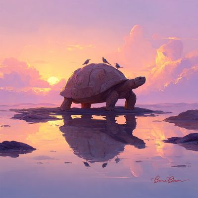 Tortoise at Dawn: A Gentle Journey