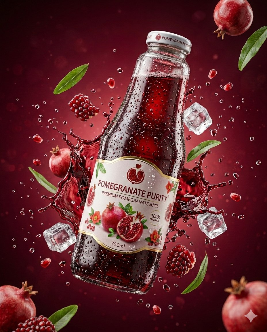 Frozen Freshness: Premium Cherry Juice in Mid-Air
