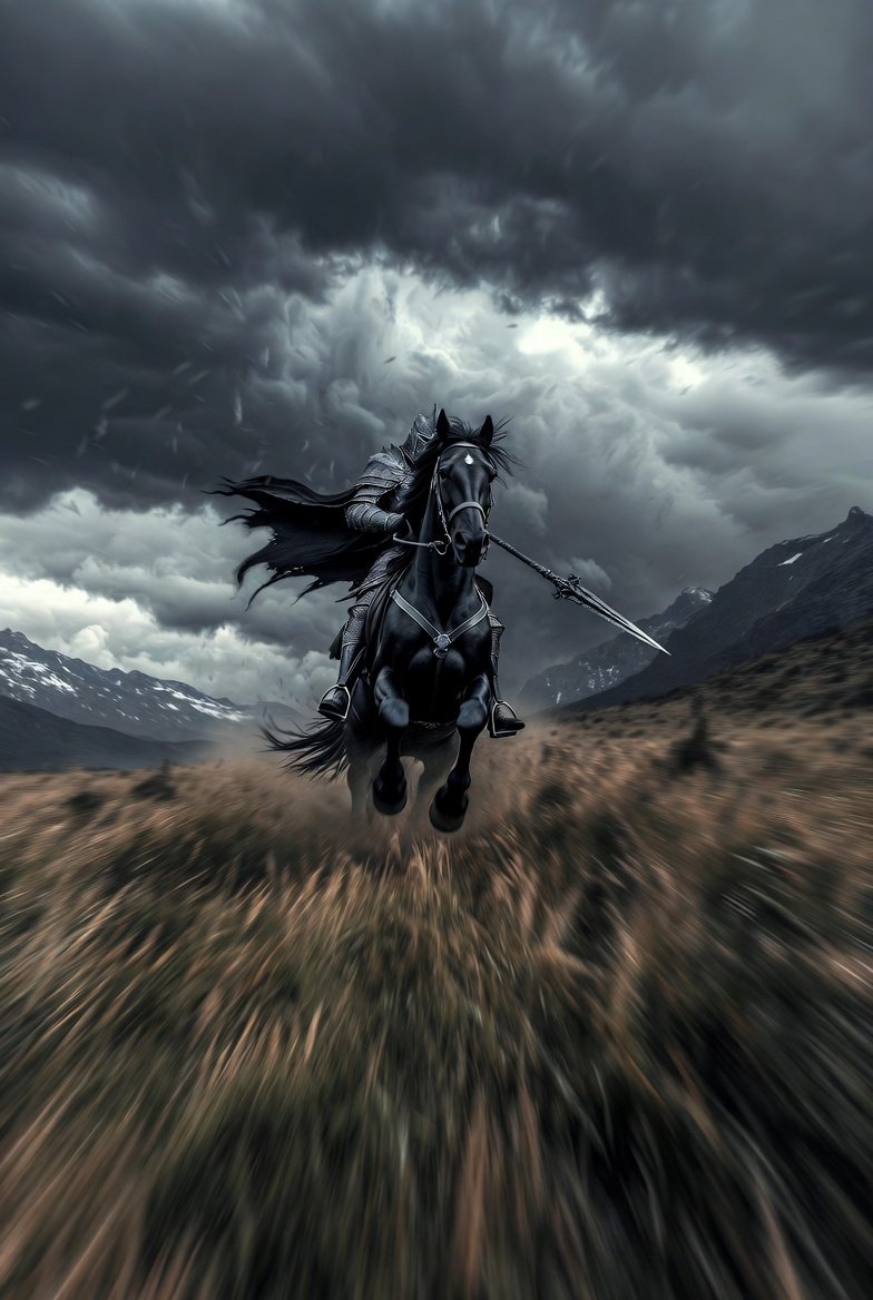 Epic Charge Through the Storm-Swept Meadow