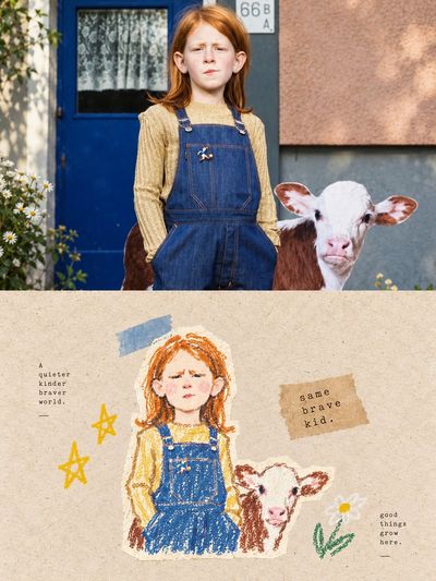 A vintage collage poster blends photo and chalk drawing above and below
