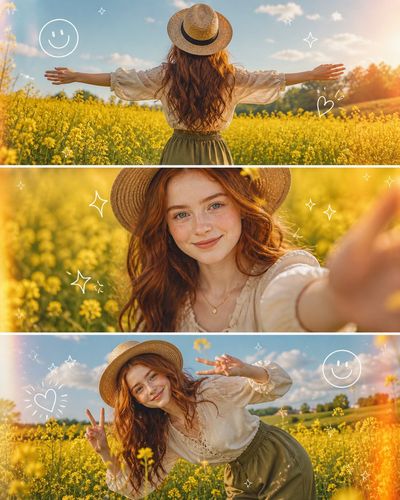 Golden Hour Elegance in a Mustard Field