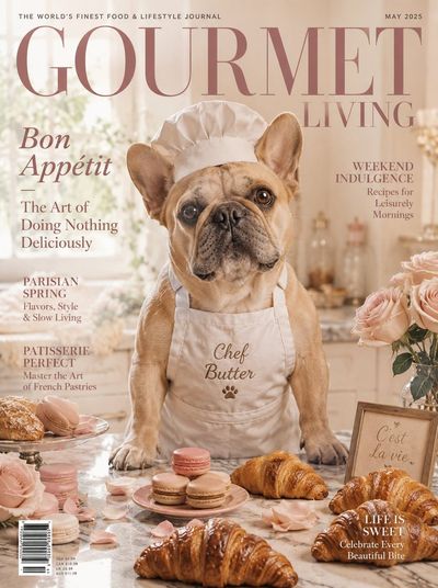 French Bulldog Chef Bakes Happiness in a Pastel Kitchen