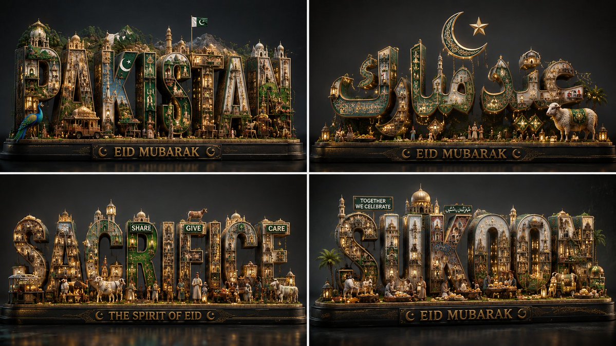 Pakistan's Badshahi Mosque and bazaars form luxury 3D typography