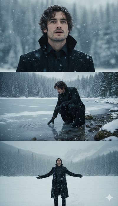 Close-up, Ultra-Realistic 8K Film Scene: Snow Admiration