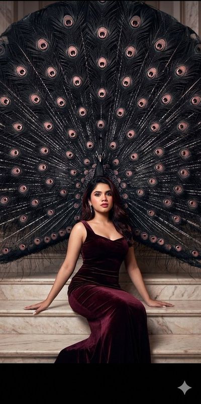 Regal Elegance: Velvet and Peacock Fusion