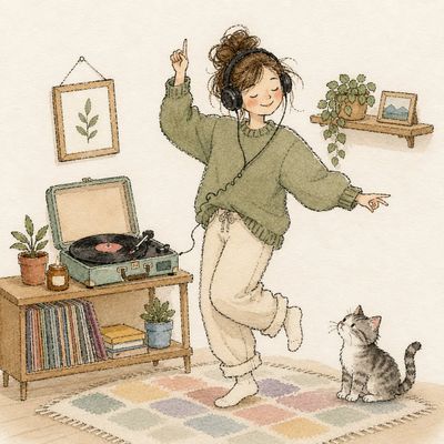 Joyful Dance in a Cozy Haven