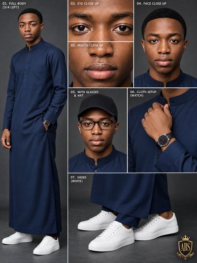 Seven-Panel Navy Kaftan Fashion Board with Crown Emblem