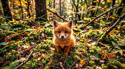 Red Fox Kit from Above: A Photorealistic Dream