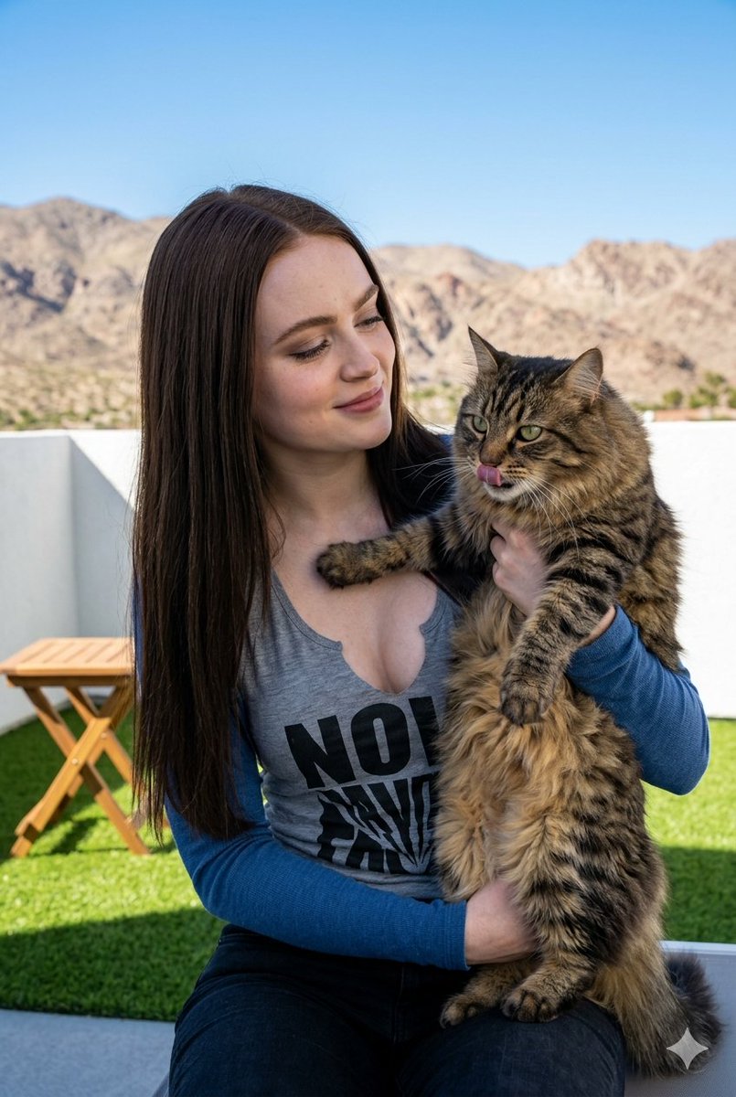 A Heartwarming Moment with a Fluffy Companion
