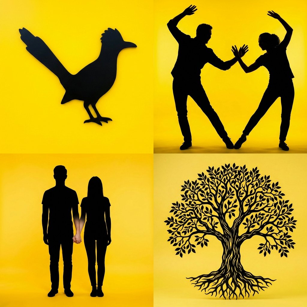 Bold Silhouette on a Yellow Canvas