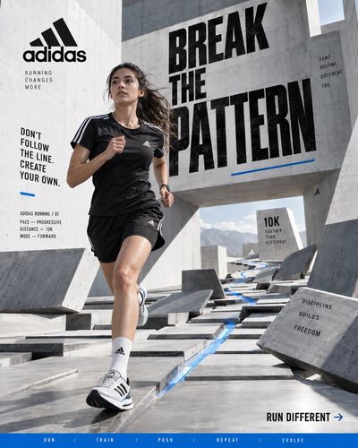 Female Runner Breaks Concrete Grid in Stride, Adidas Campaign