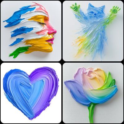 Vivid Abstract Harmony: Paint Splashes Unite