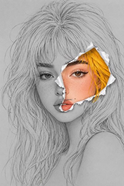 Fragmented Reality: Pencil Sketch Meets Hyper-Realism