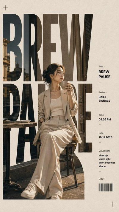 Elegant woman in beige blazer holds coffee at sunlit café