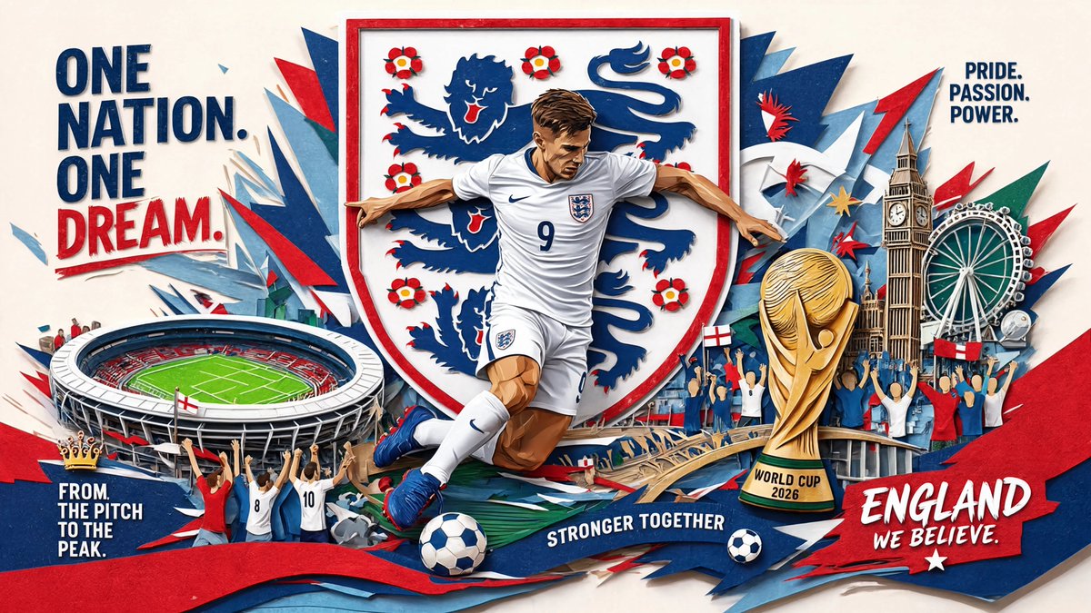 Paper relief collage shows four top World Cup teams in miniature worlds