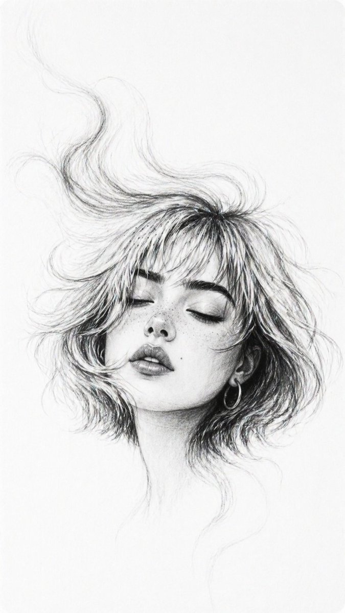 Grace in Monochrome: A Surreal Portrait