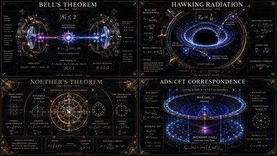 A glowing glass sculpture of Bell's theorem warps spacetime around it