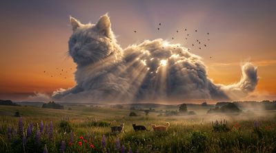 Heavenly Dragon Sculpted in Cumulus at Golden Hour