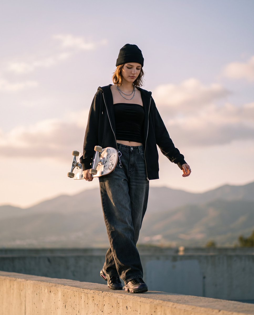 Golden Hour Skateboard Serenity