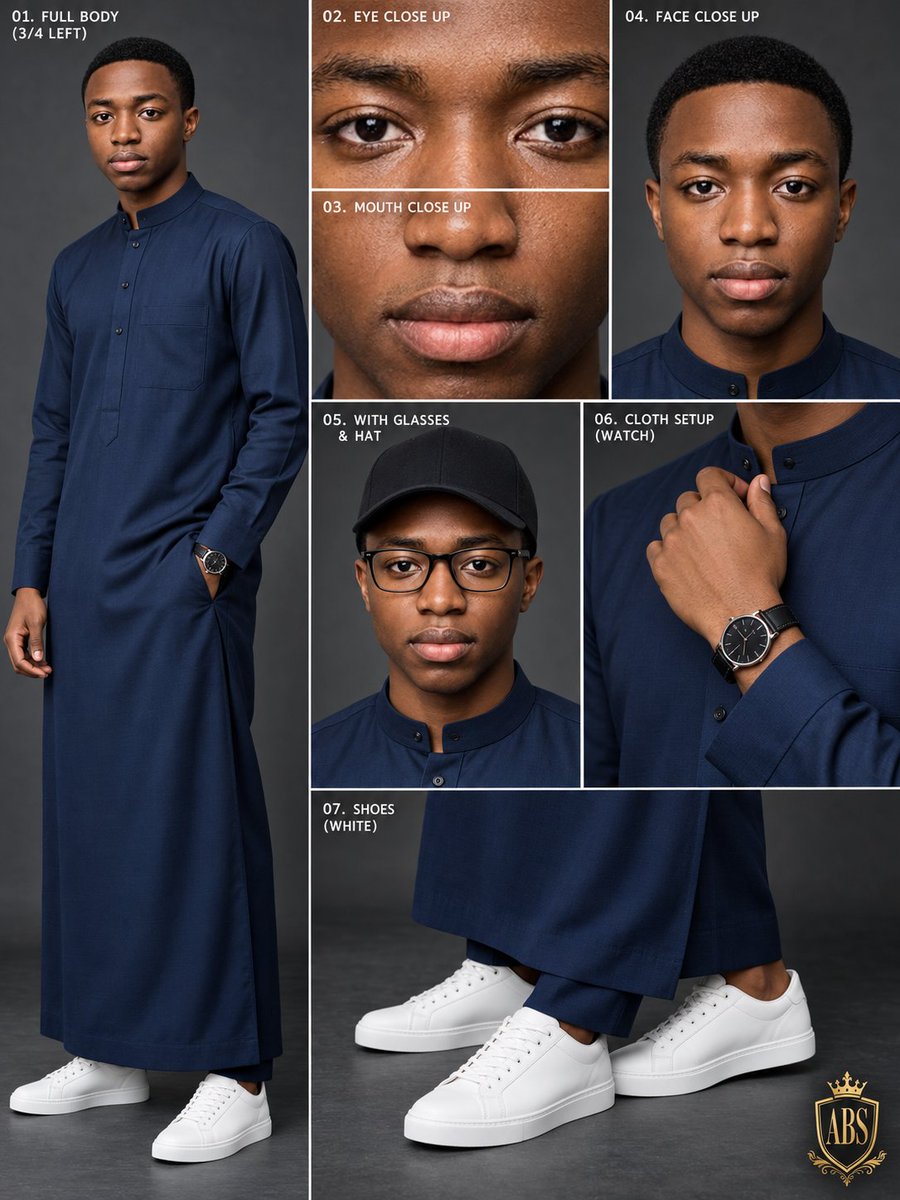 Seven-Panel Navy Kaftan Fashion Board with Crown Emblem